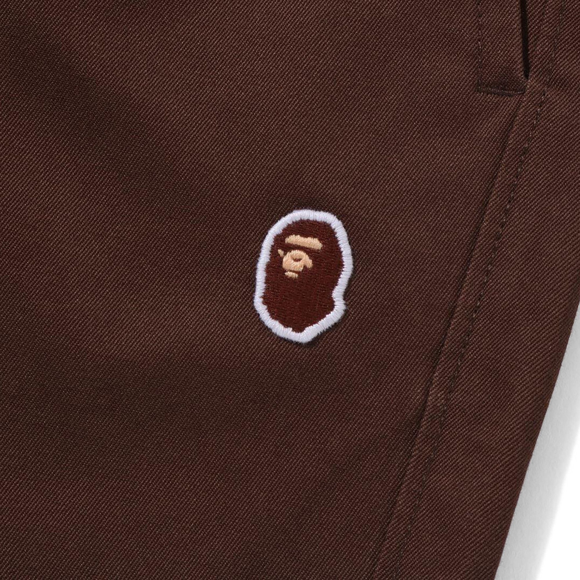 BAPE Ape Head One Point 2 Pleat Easy Chino Shorts 'Brown' - 3