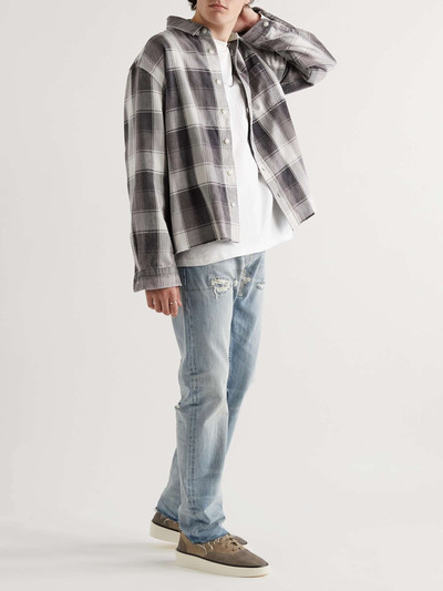 John Elliott Hemi Distressed Checked Cotton-Flannel Shirt outlook