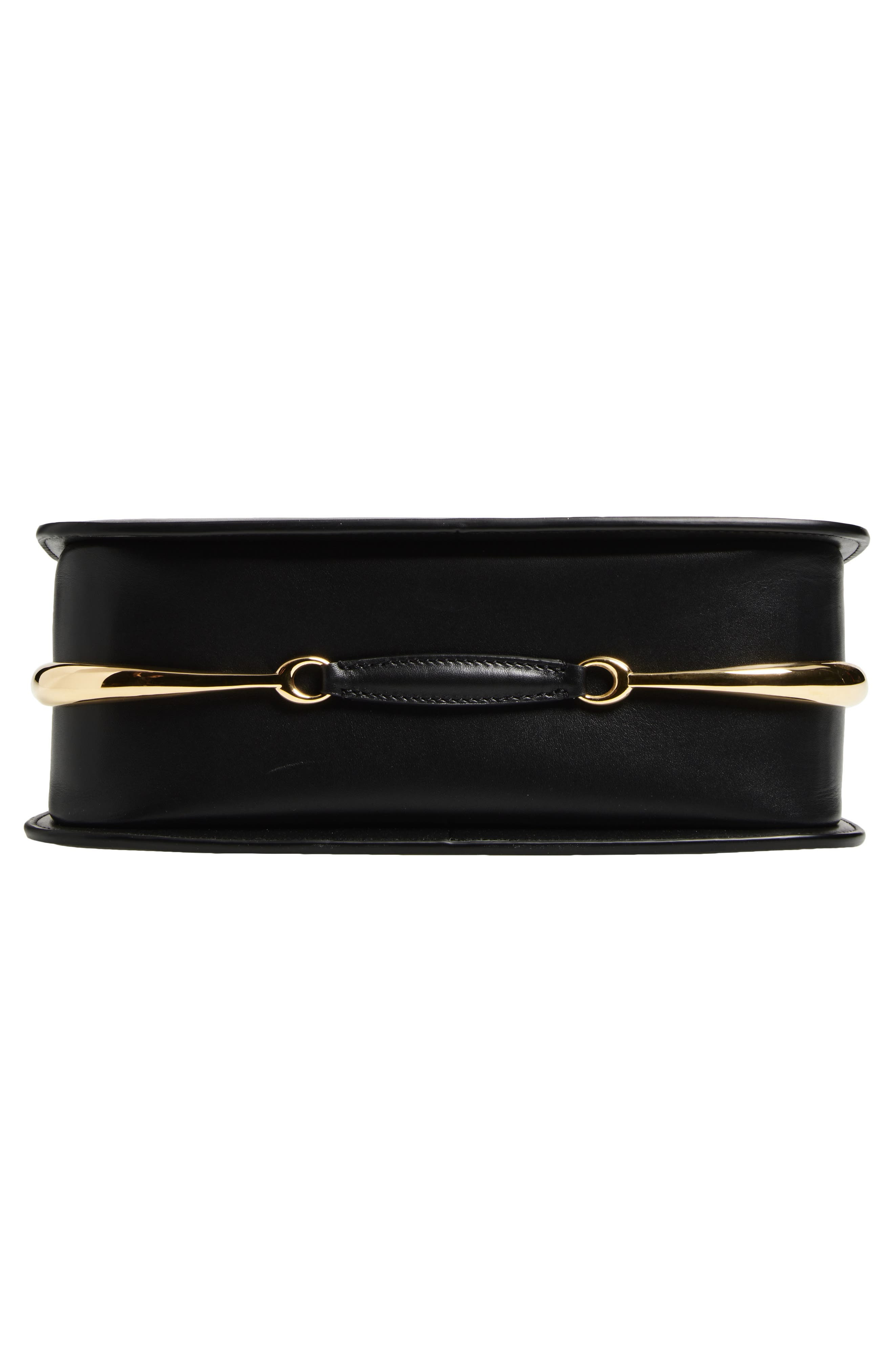 Rabanne The Medium Ring Leather Shoulder Bag in Black /Gold at Nordstrom - 6