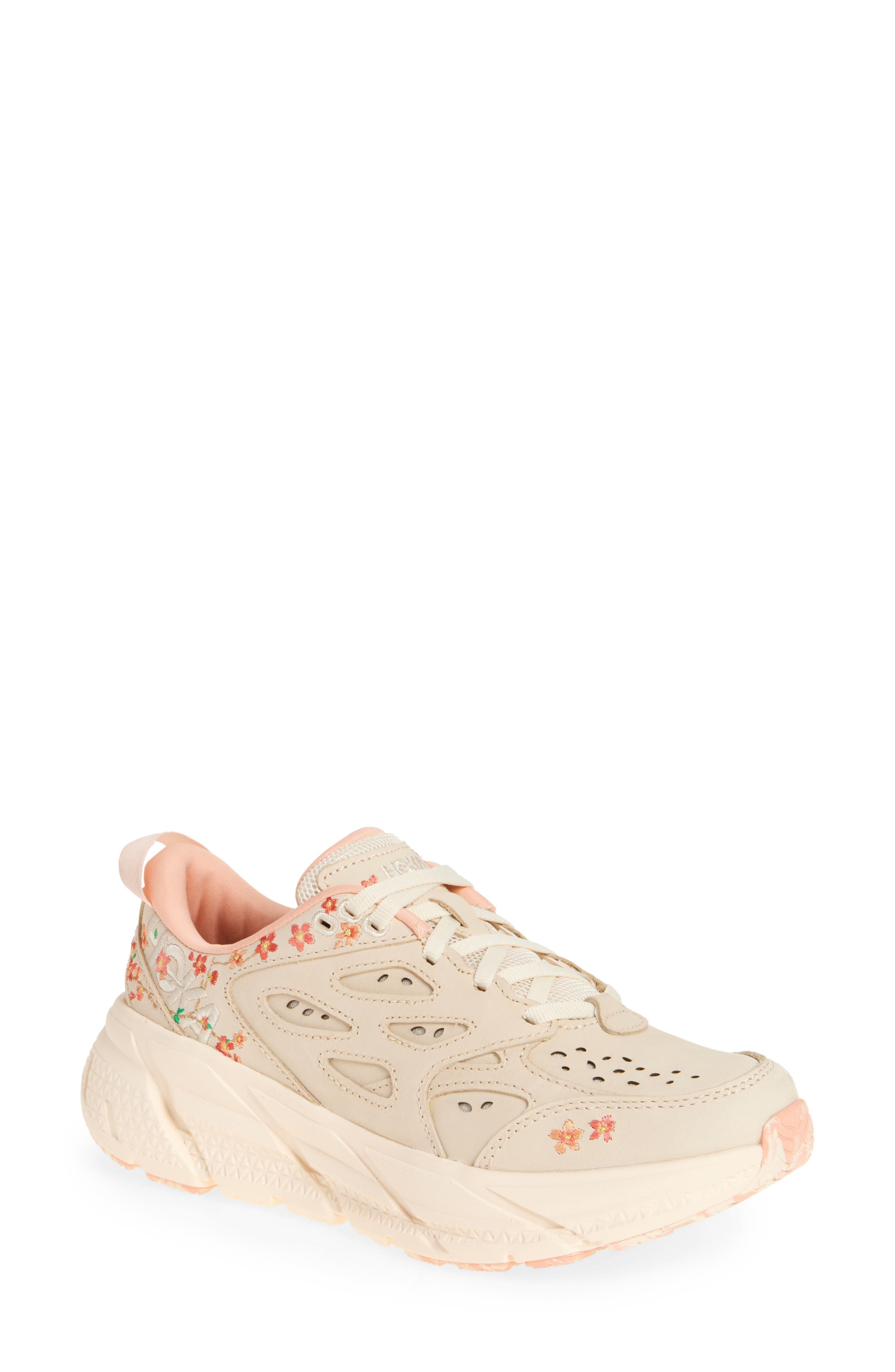 HOKA Gender Inclusive Vibrant Bloom Clifton L BP Sneaker in Vanilla /Dry Clay at Nordstrom - 1