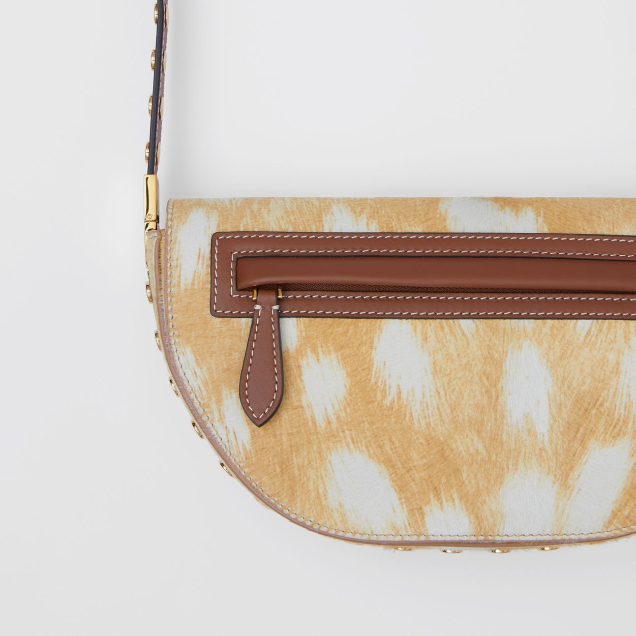 Small Deer Print Calf Hair Olympia Bag - 2