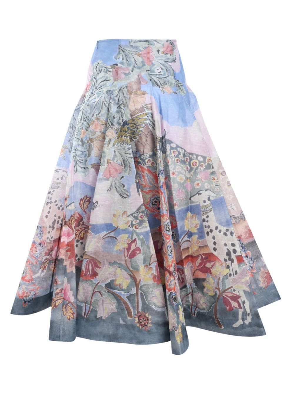 illustration-print pleated skirt - 2