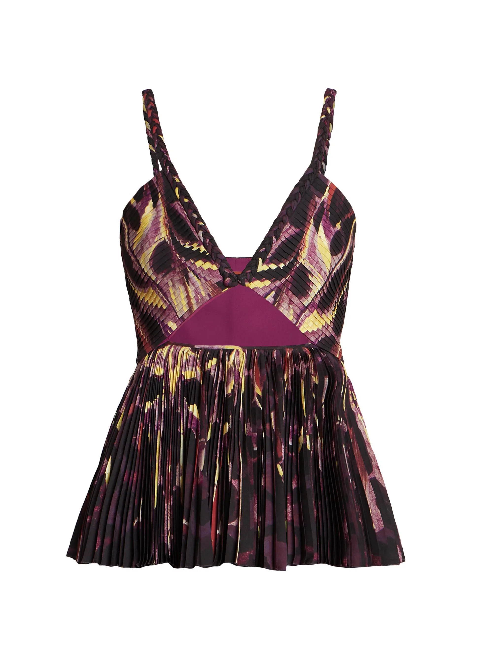 Women's Halki Pleated Cut-Out Top - Mulberry - 1