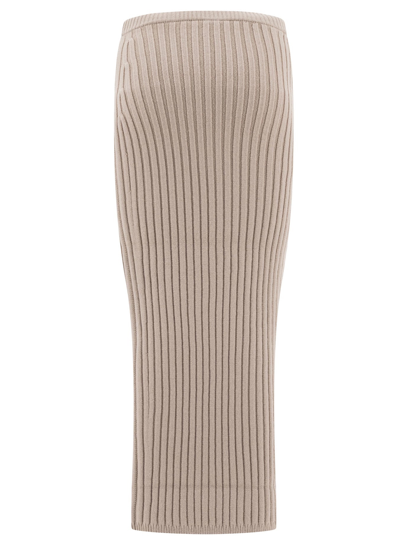 Wool And Cashmere Knit Skirt Skirts Beige - 2