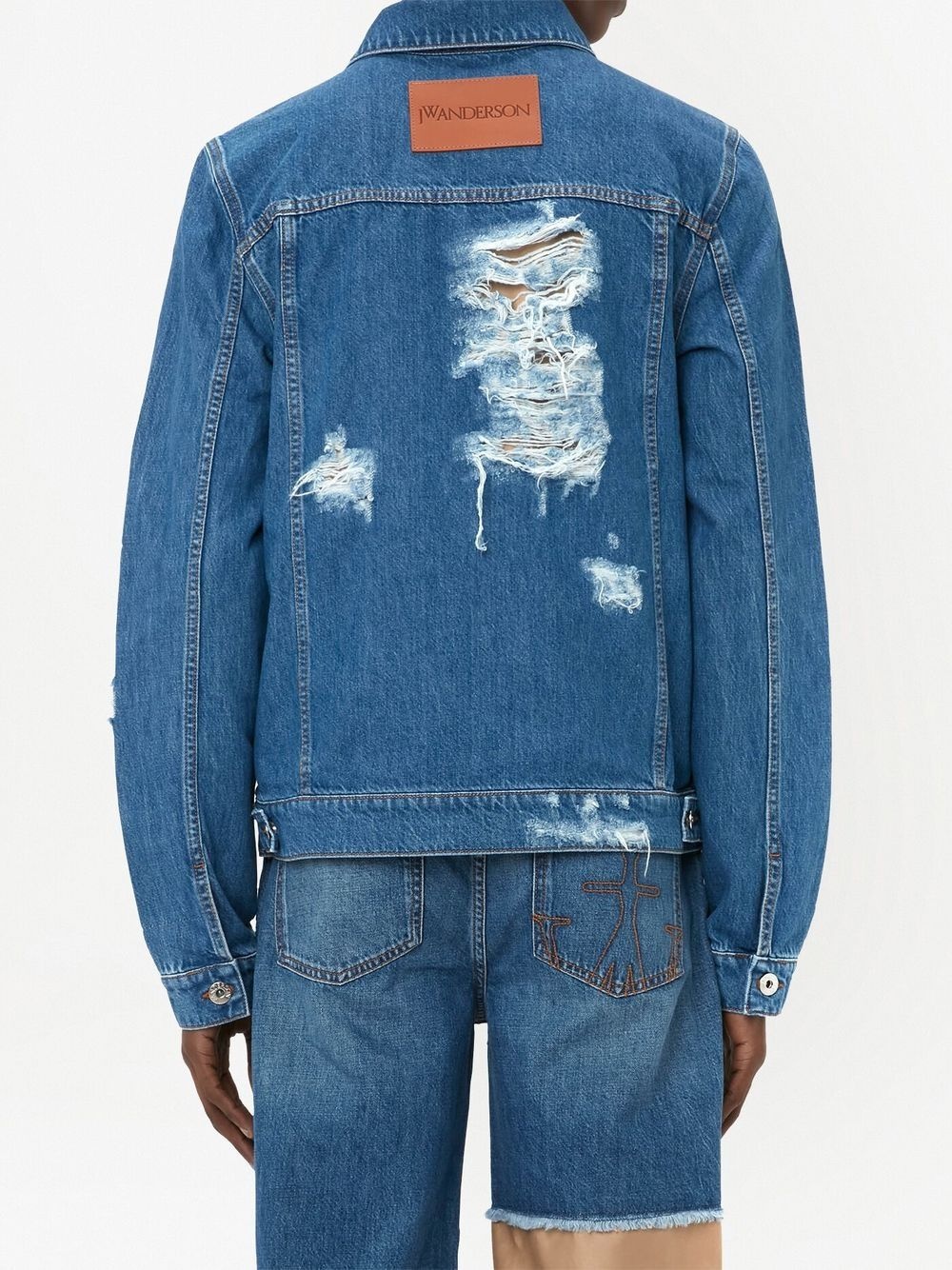distressed denim jacket - 4