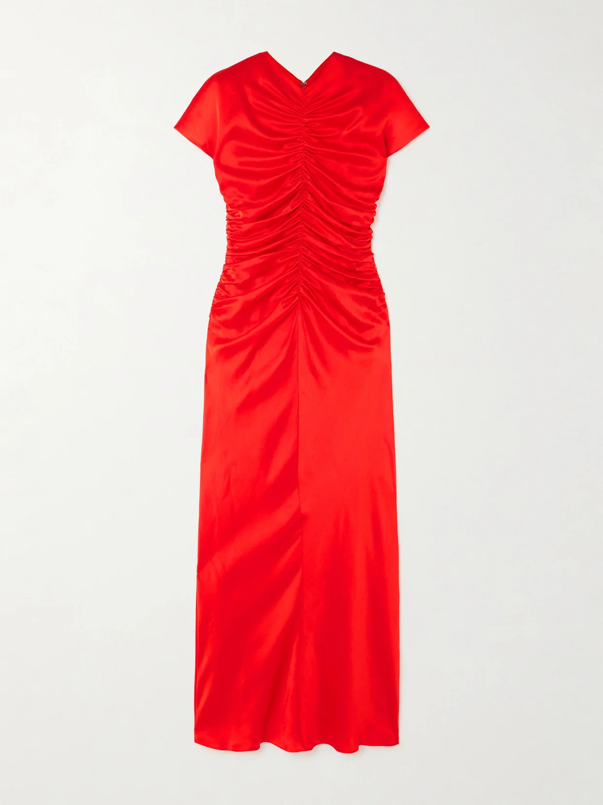 Aubree Ruched Silk-satin Maxi Dress - 1