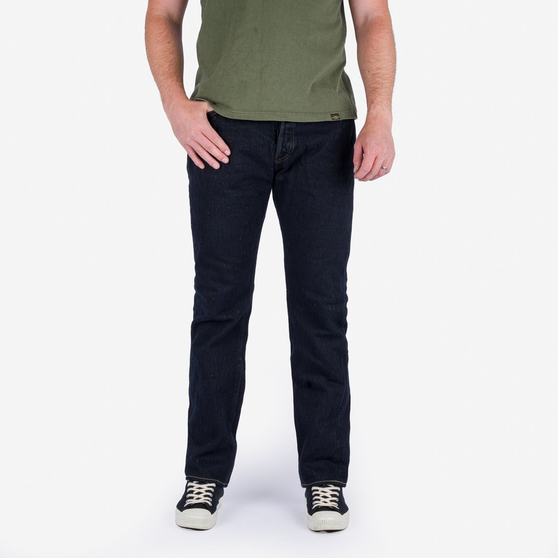 Iron Heart IH-888S-SLBOD 16OZ SLUBBY SELVEDGE DENIM RELAXED TAPERED CUT JEANS - INDIGO OVERDYED BLACK outlook