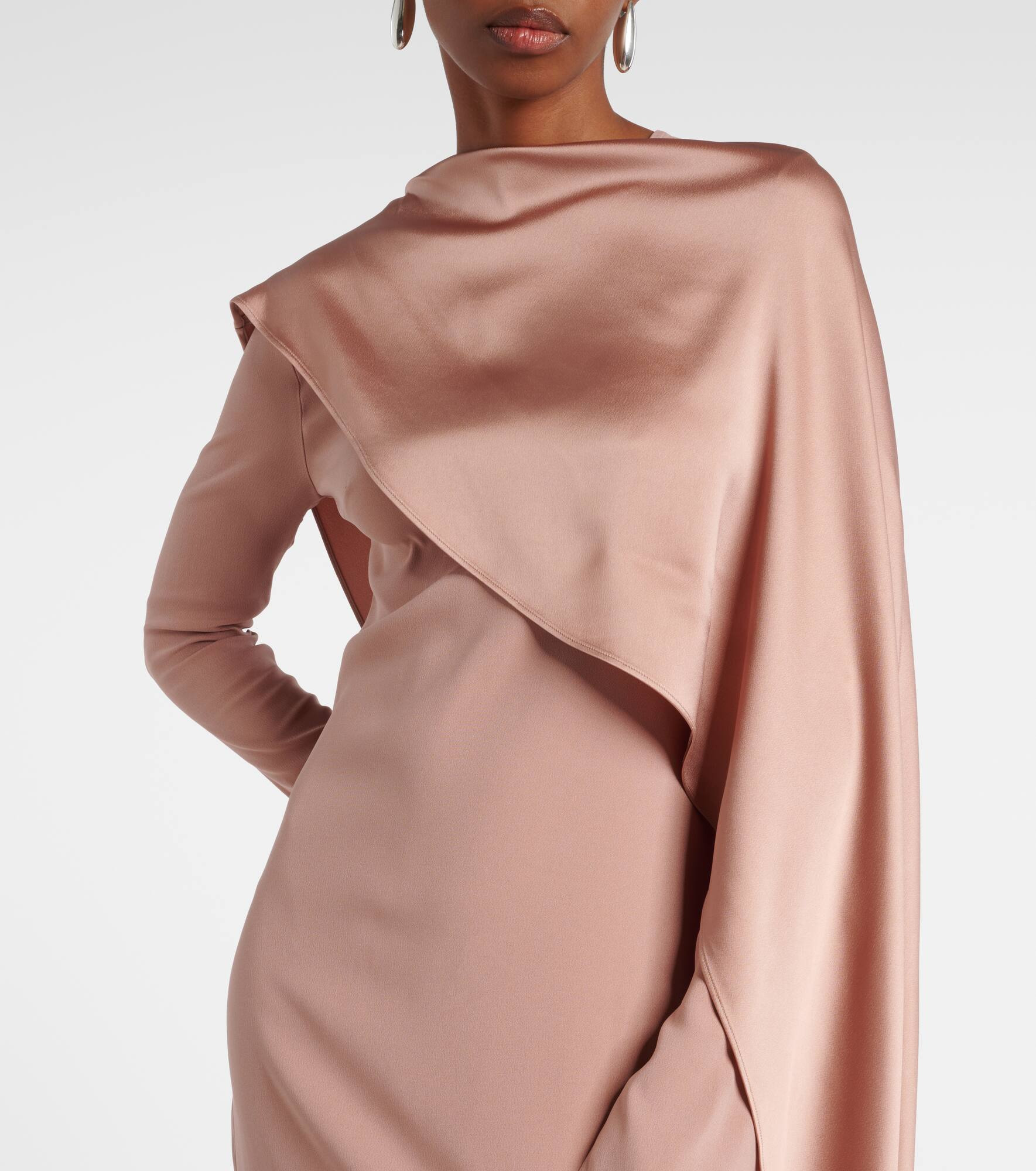 Mounia caped crêpe cady gown - 4