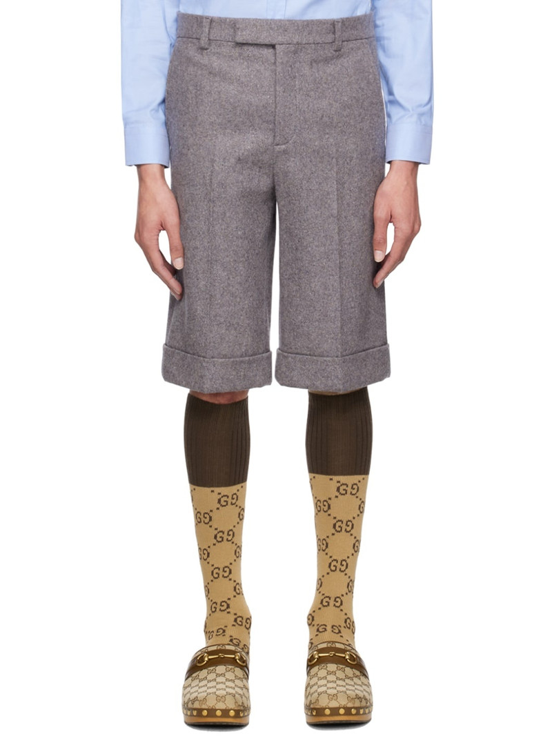 Straight-Leg Wool-Blend Felt Suit Shorts - 1