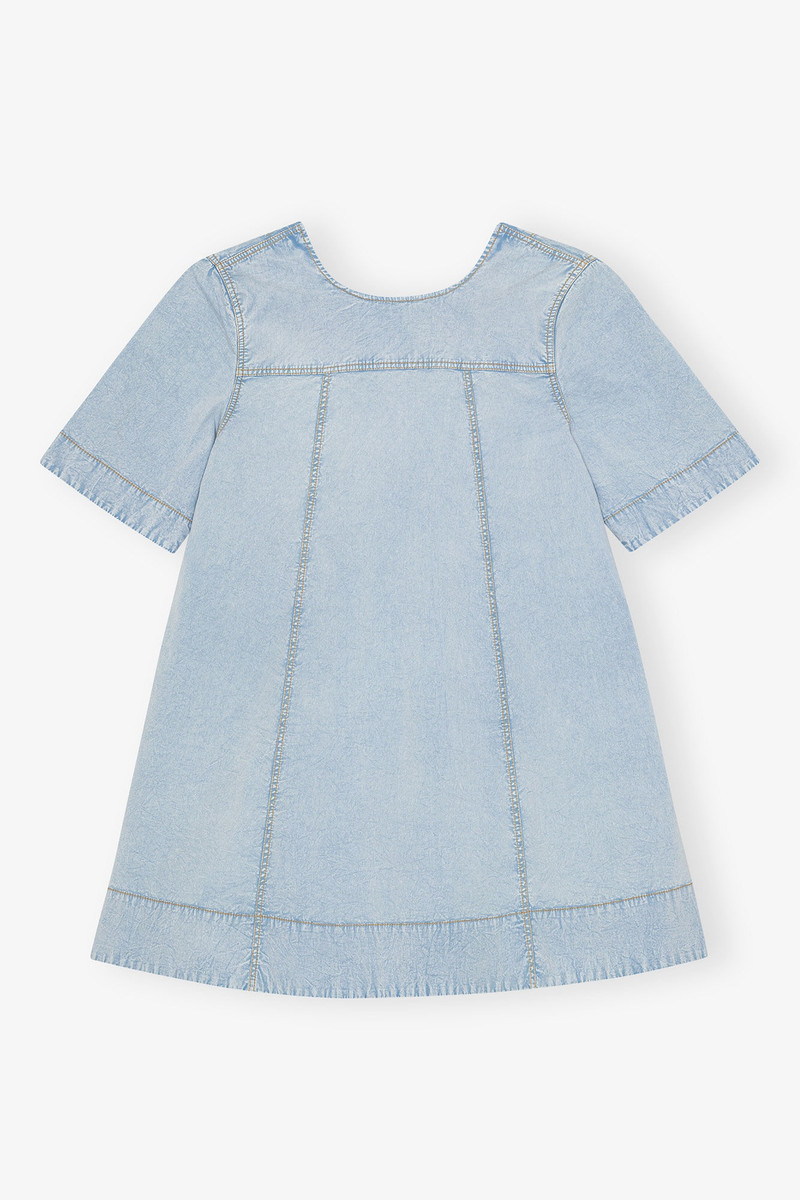 LIGHT BLUE A-LINE MINI DENIM DRESS 1