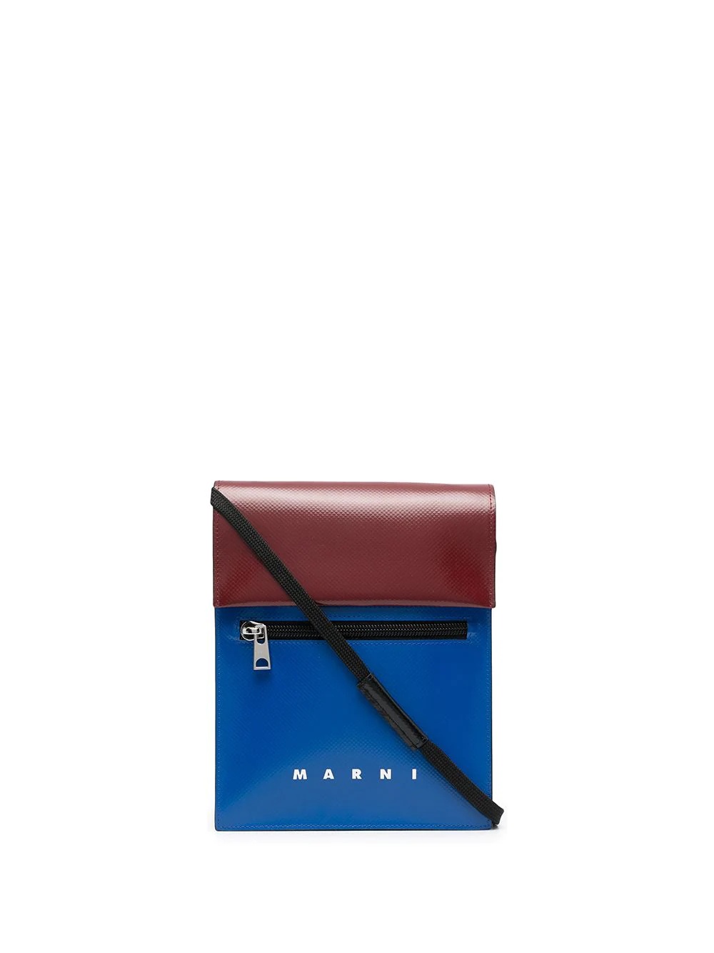 panelled logo messenger bag - 1