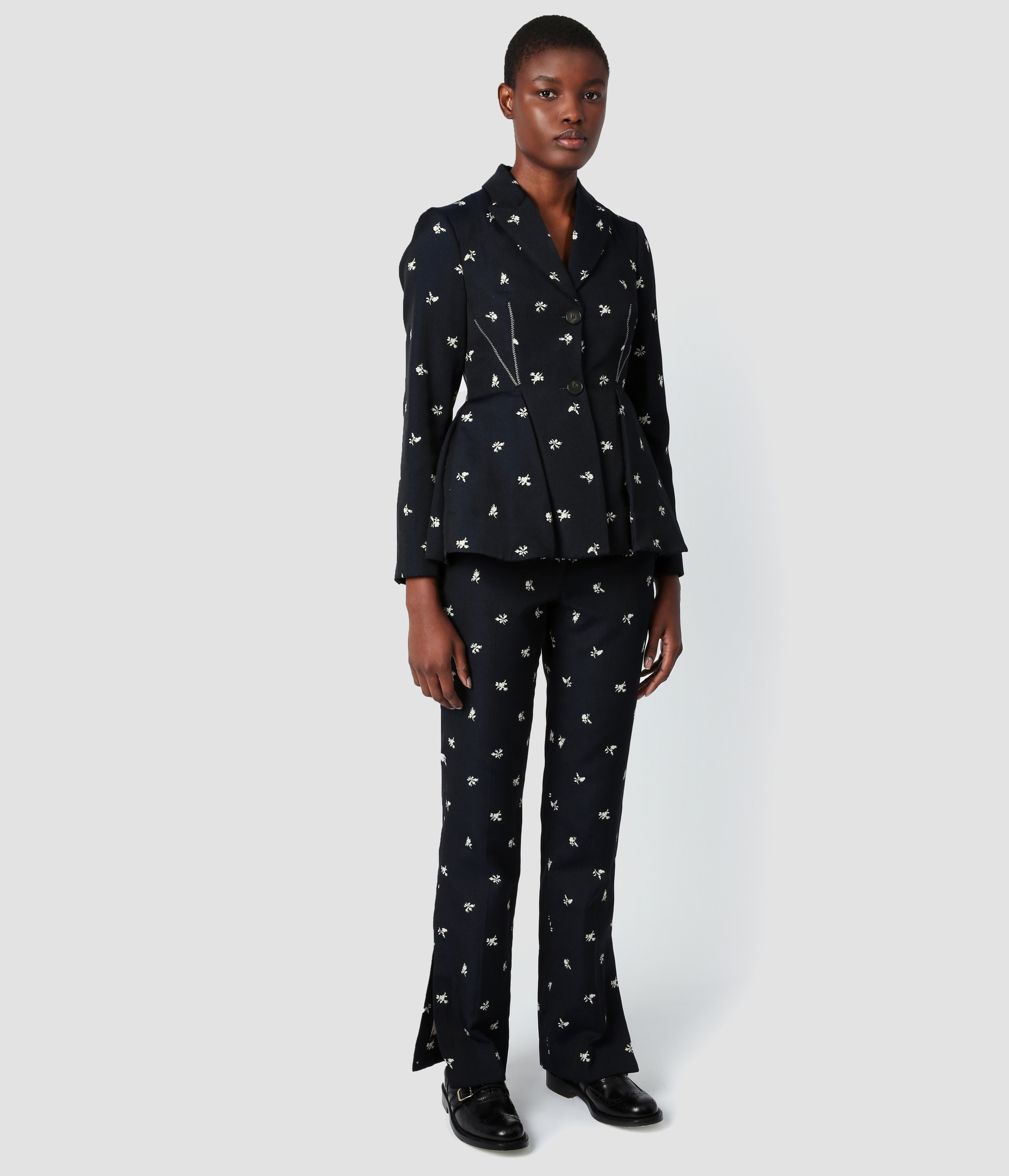 STRAIGHT JACQUARD FULL LENGTH TROUSER - 2