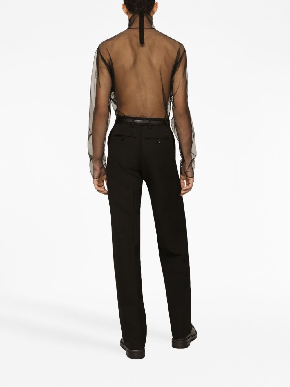 pressed-crease tailored-cut trousers - 4