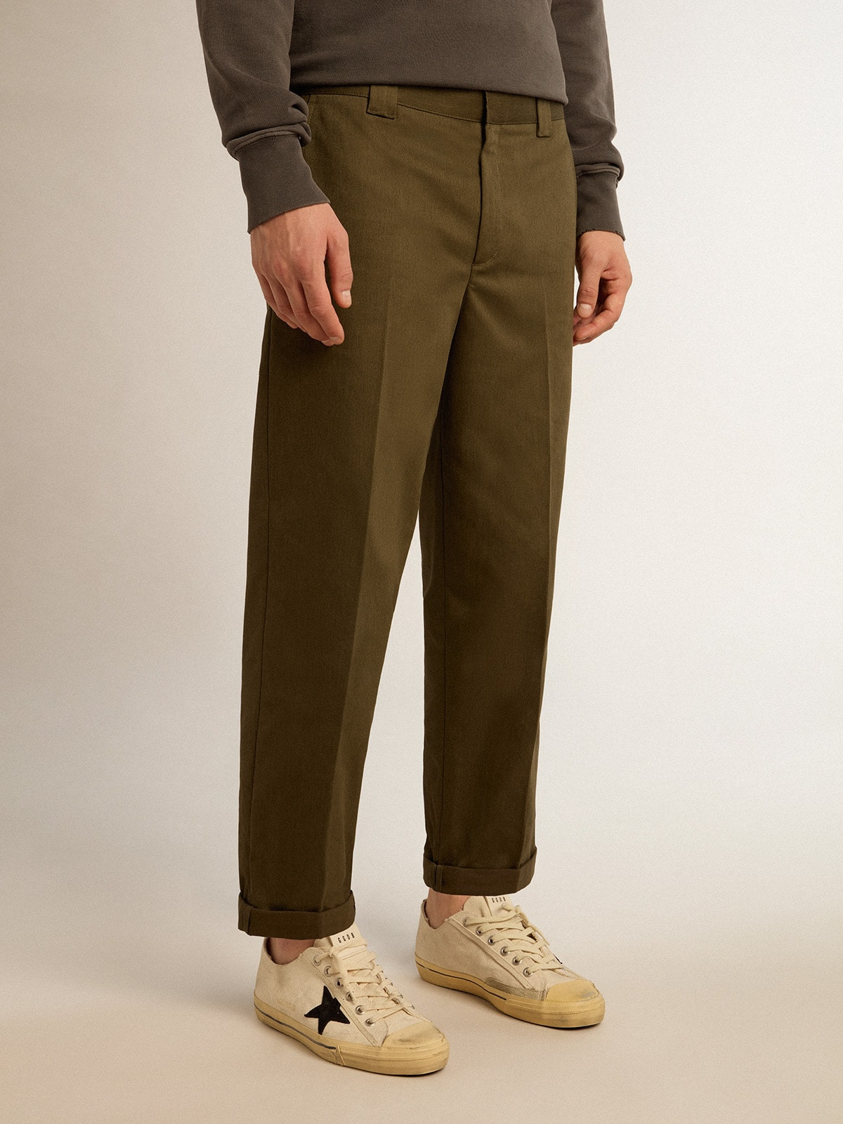 Military-green Golden Collection chinos - 2