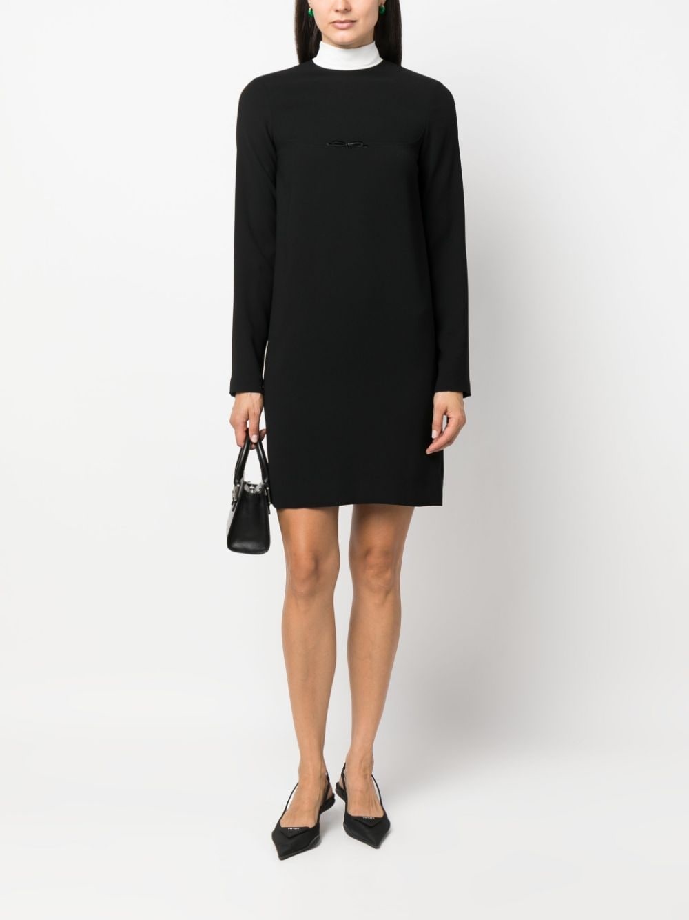 scarf-detail two-tone minidress - 2