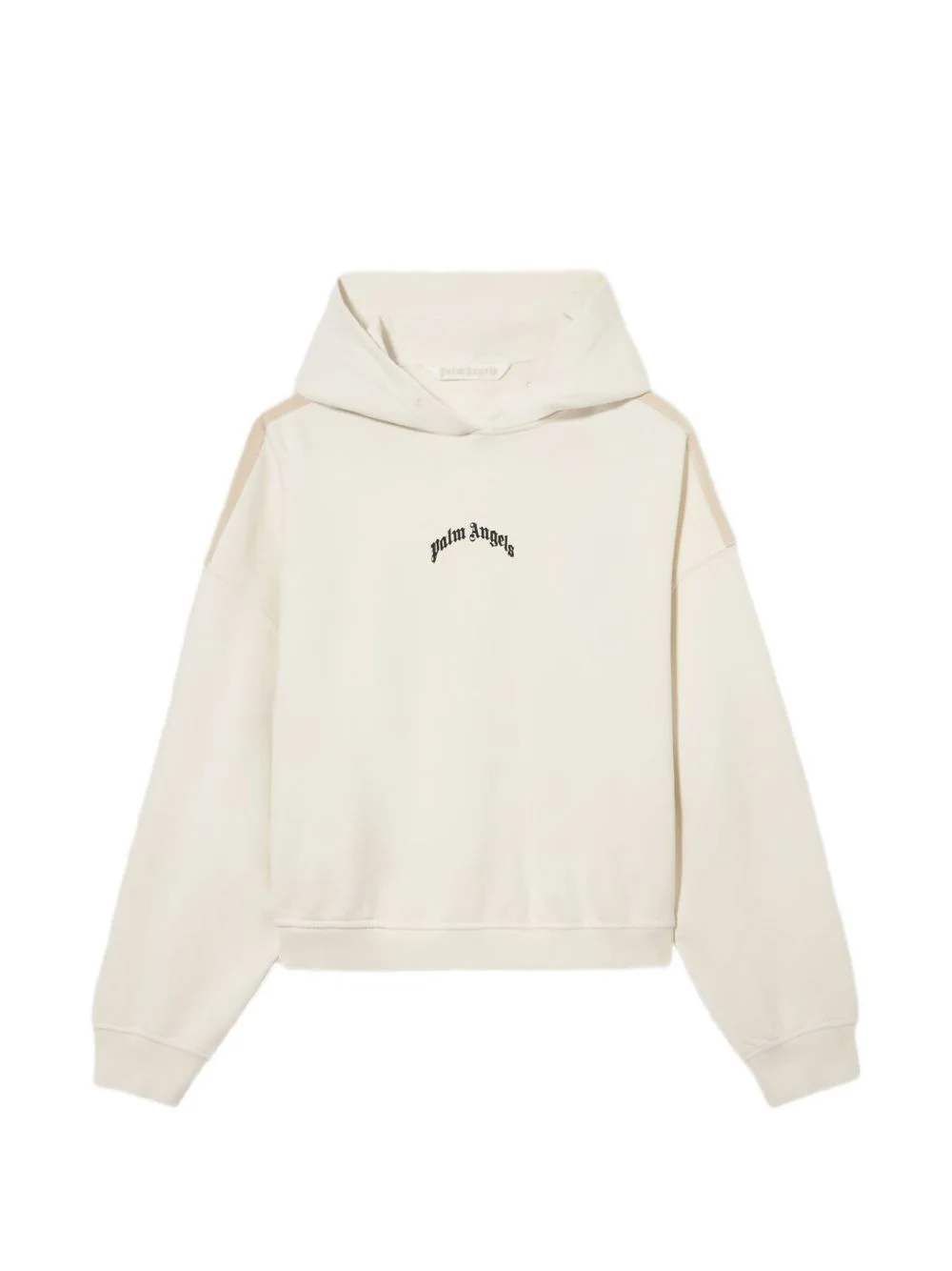 curved logo loose crop hoodie - 1