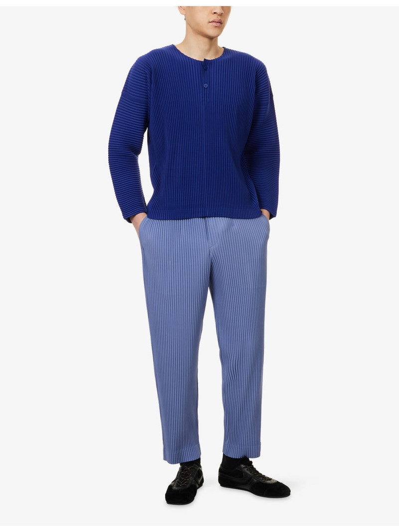 ISSEY MIYAKE Pleated Henley-Neck Woven Top outlook