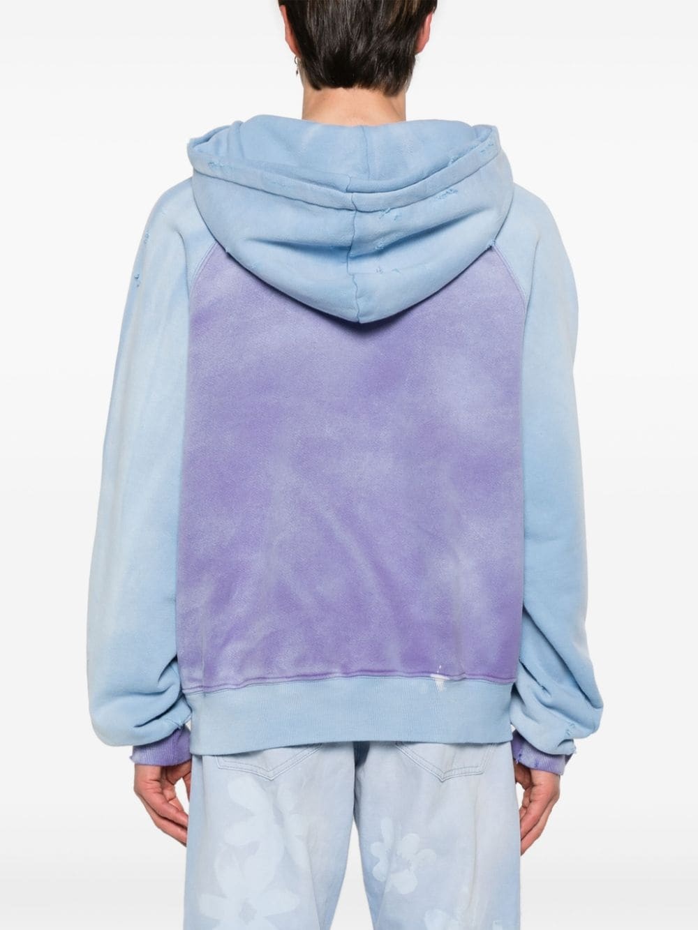 distressed cotton hoodie - 4