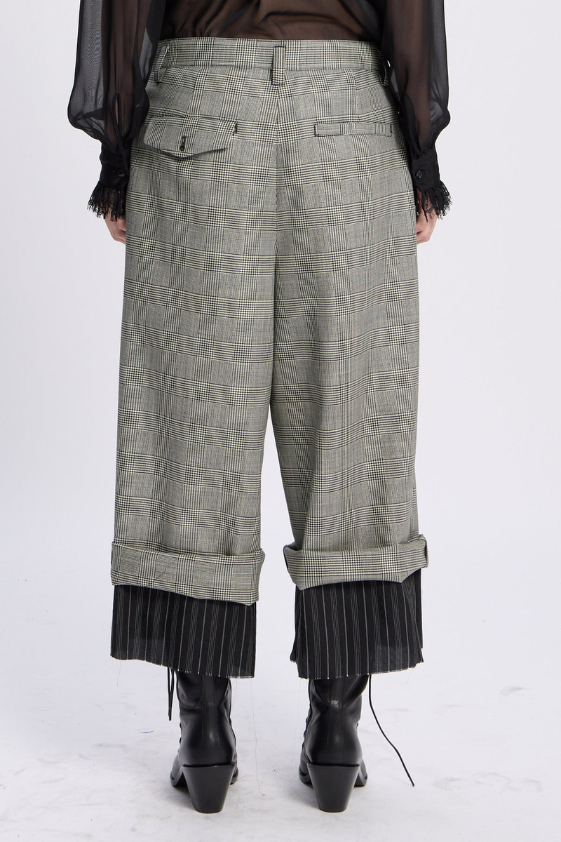 Helse Wide Leg Cropped Trousers With Lining Cuffs 3