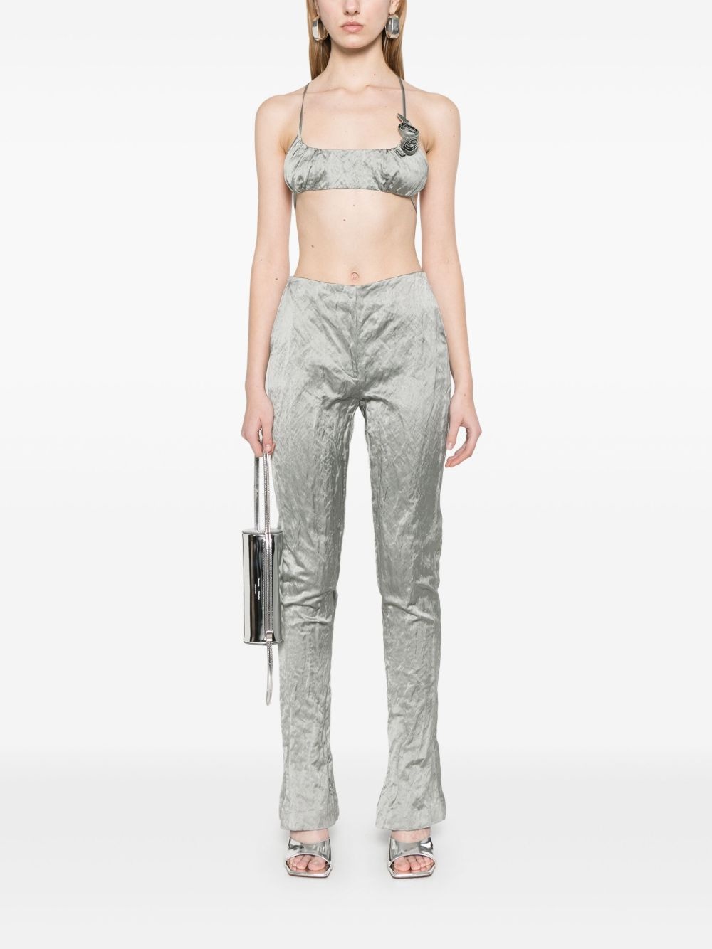 crinkled-satin trousers - 2