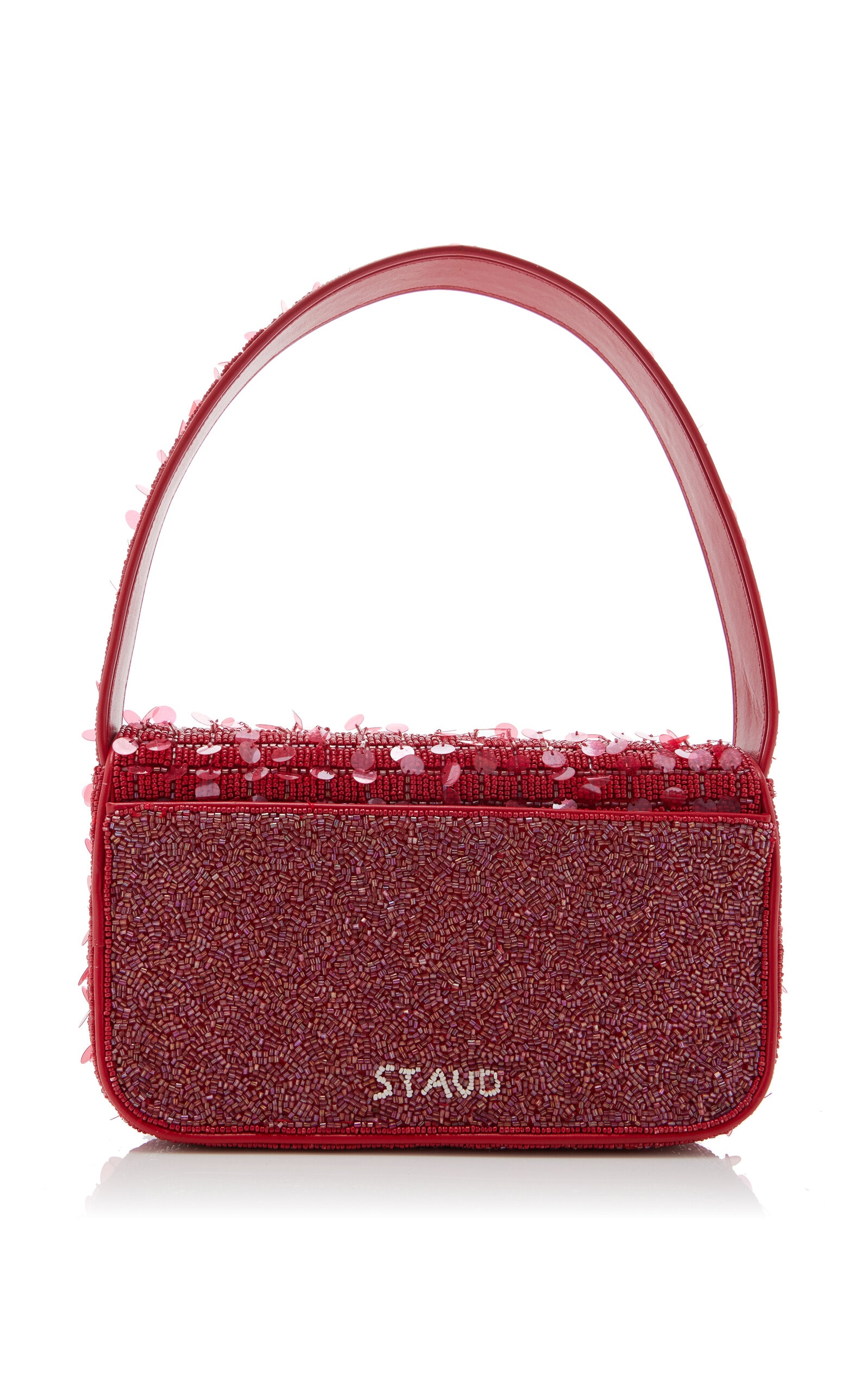 Tommy Sequin-Embroidered Beaded Bag red - 4