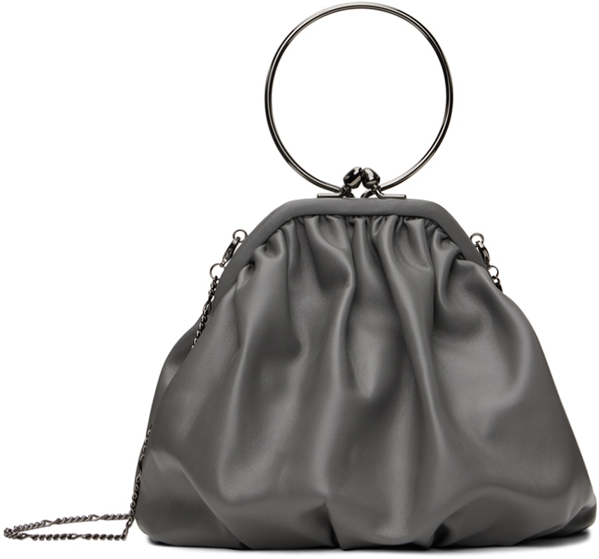 Gray discord Clasp Drape Bag - 1
