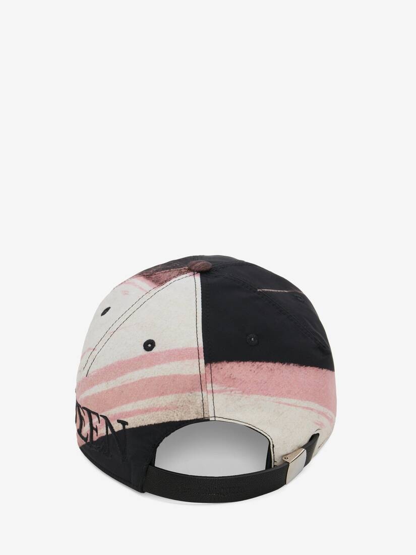 Men's Brushstroke Baseball Cap in Ivory/black - 3