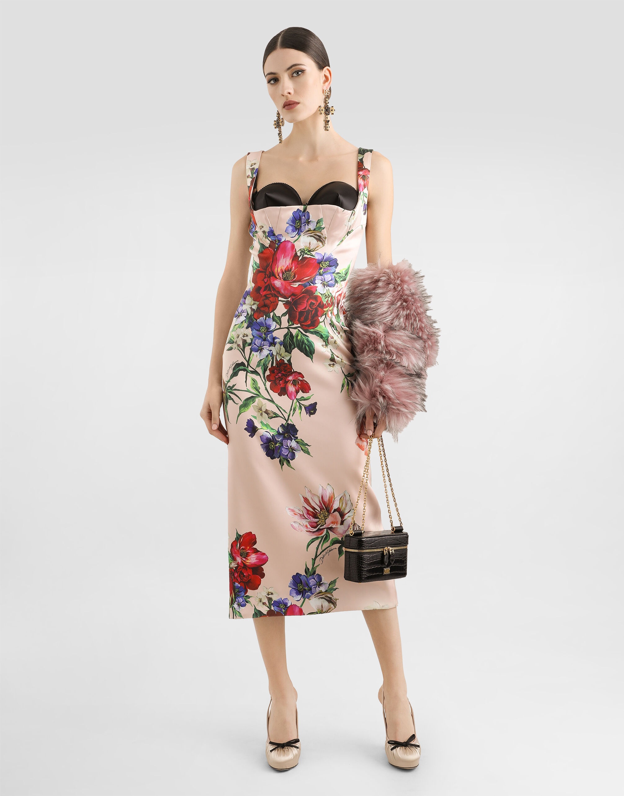 【関税＆送料込み】Dolce & Gabbana Floral-Print Midi Sheath Dolce & Gabbana | Dresses | Dolce Gabbana Red Floral Print