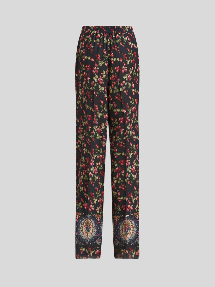 PALAZZO TROUSERS WITH BERRY PRINT - 5