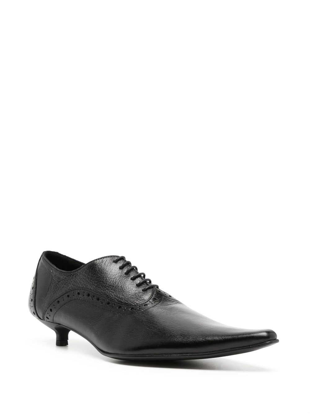 kitten heel pointed-toe brogues - 2