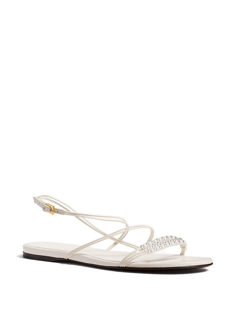 KHAITE bead-embellished loop flat sandals outlook