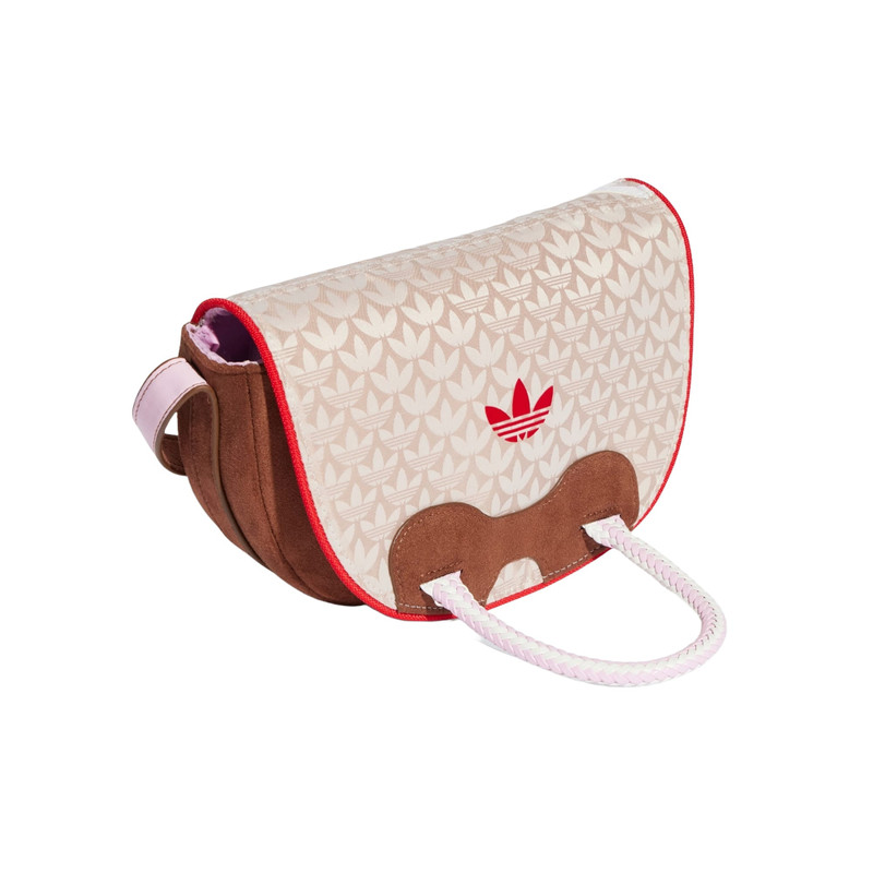 adidas (WMNS) adidas Trefoil Monogram Jacquard Suede Satchel Bag 'Wonder Taupe Brown' IT7336 outlook