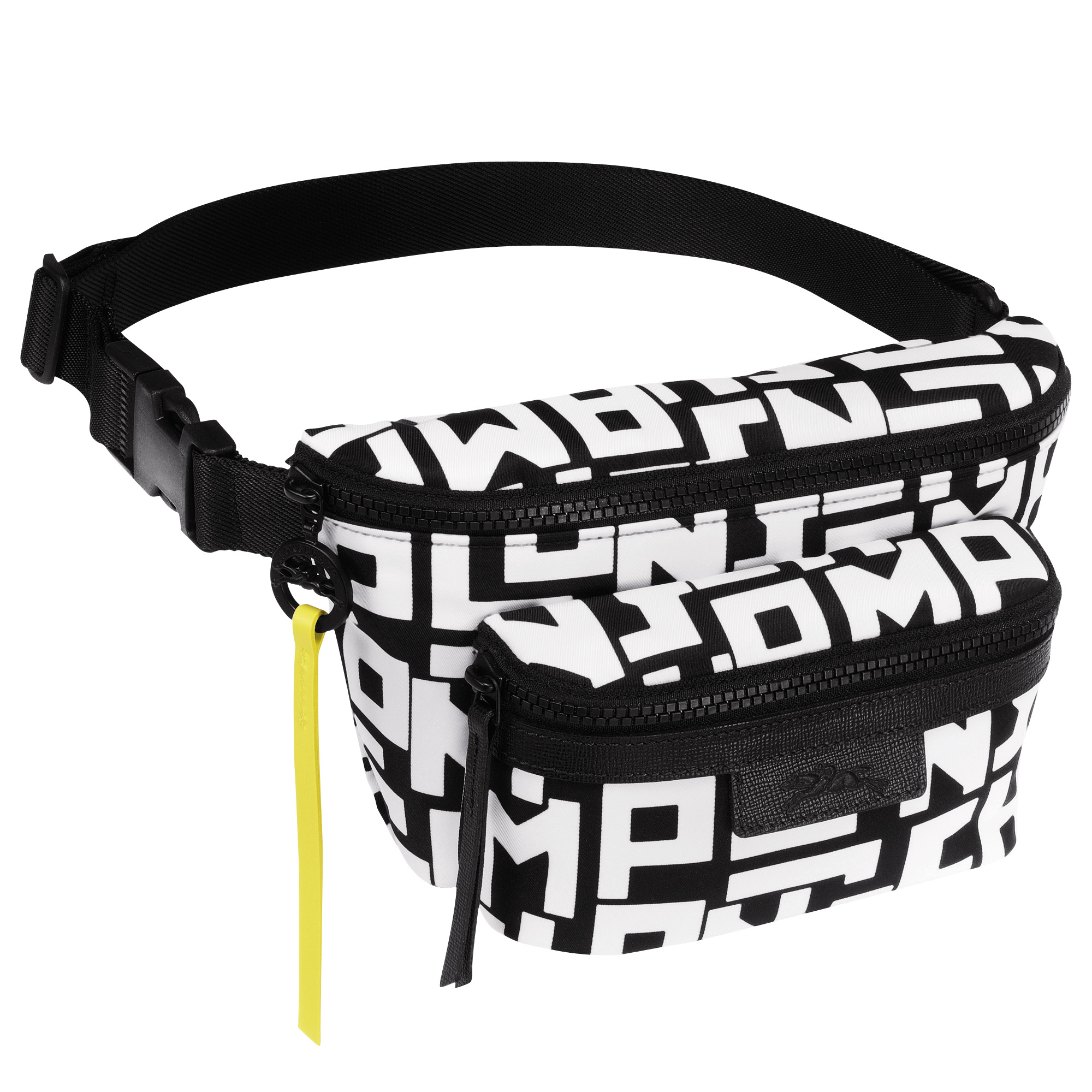 Le Pliage LGP M Belt bag Black/White - Canvas - 3