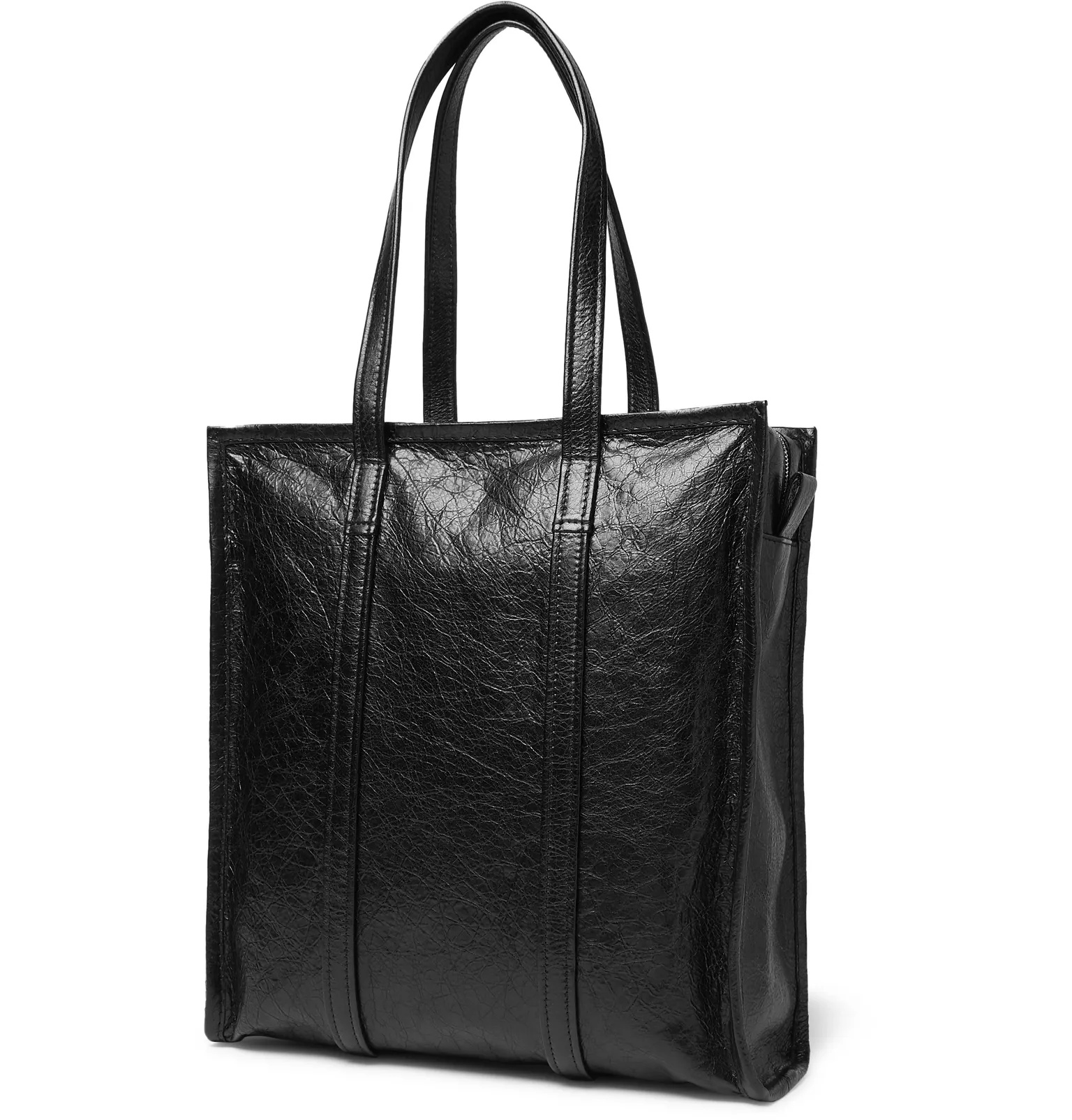 Creased-Leather Tote Bag - 4