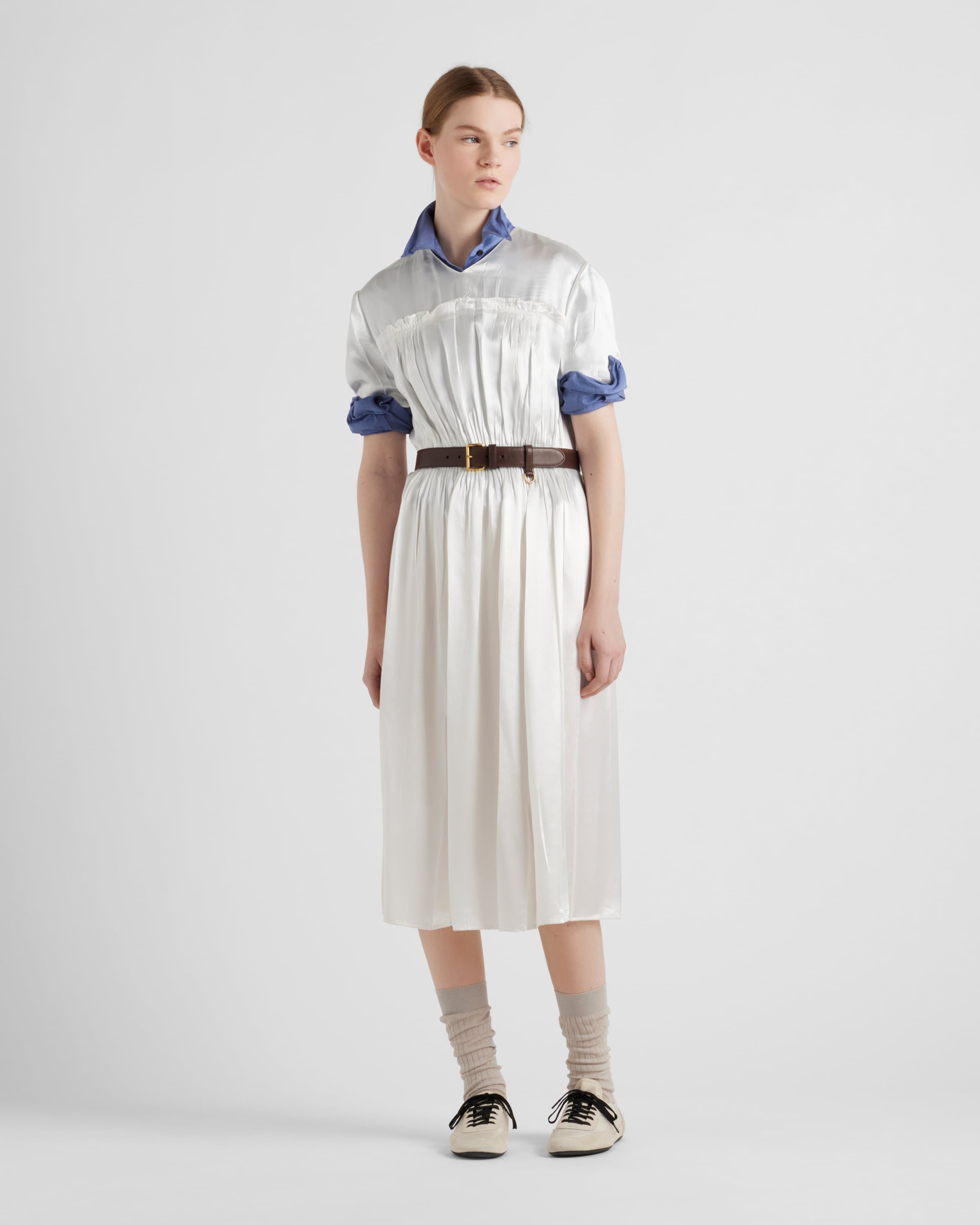 Embroidered satin midi-dress - 2