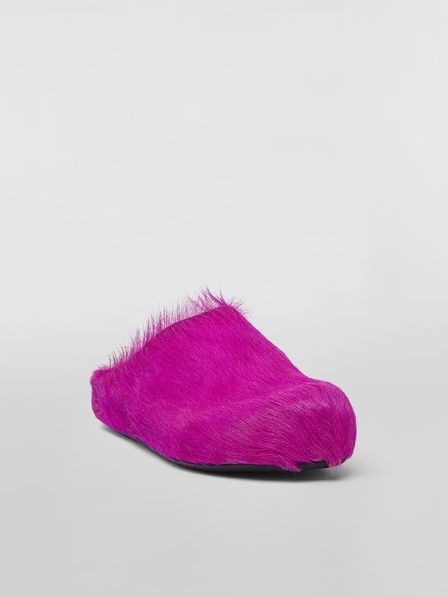 FUCHSIA LONG-HAIR CALFSKIN FUSSBETT SABOT - 2