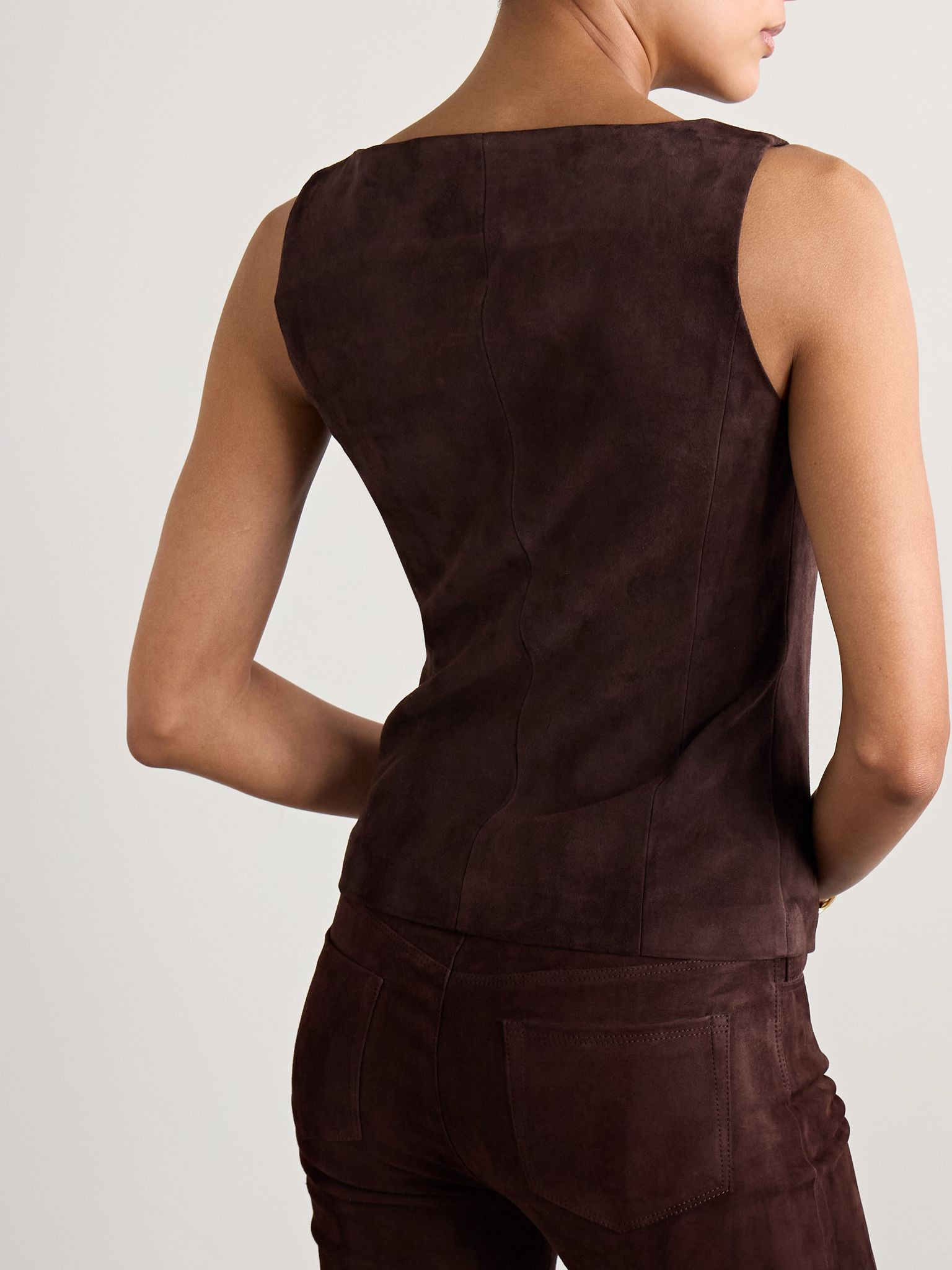 Suede vest Brown - 3