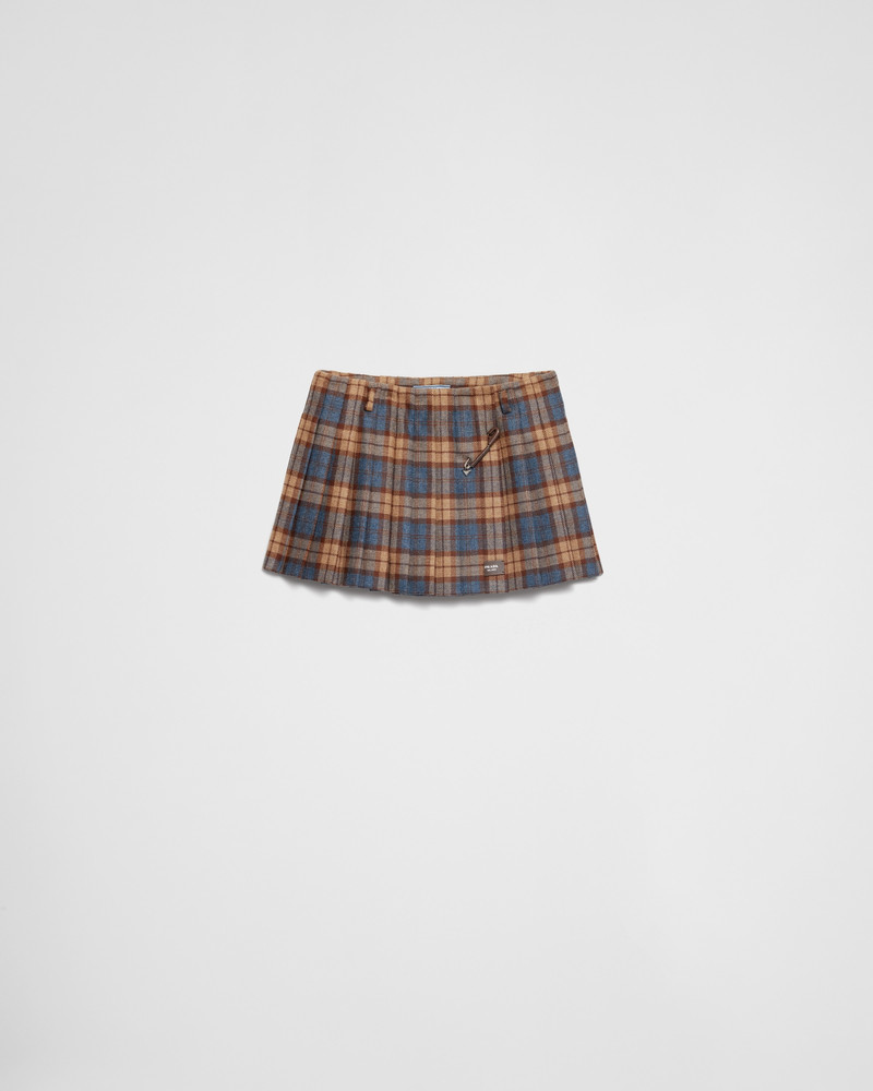 Checked wool twill miniskirt 1