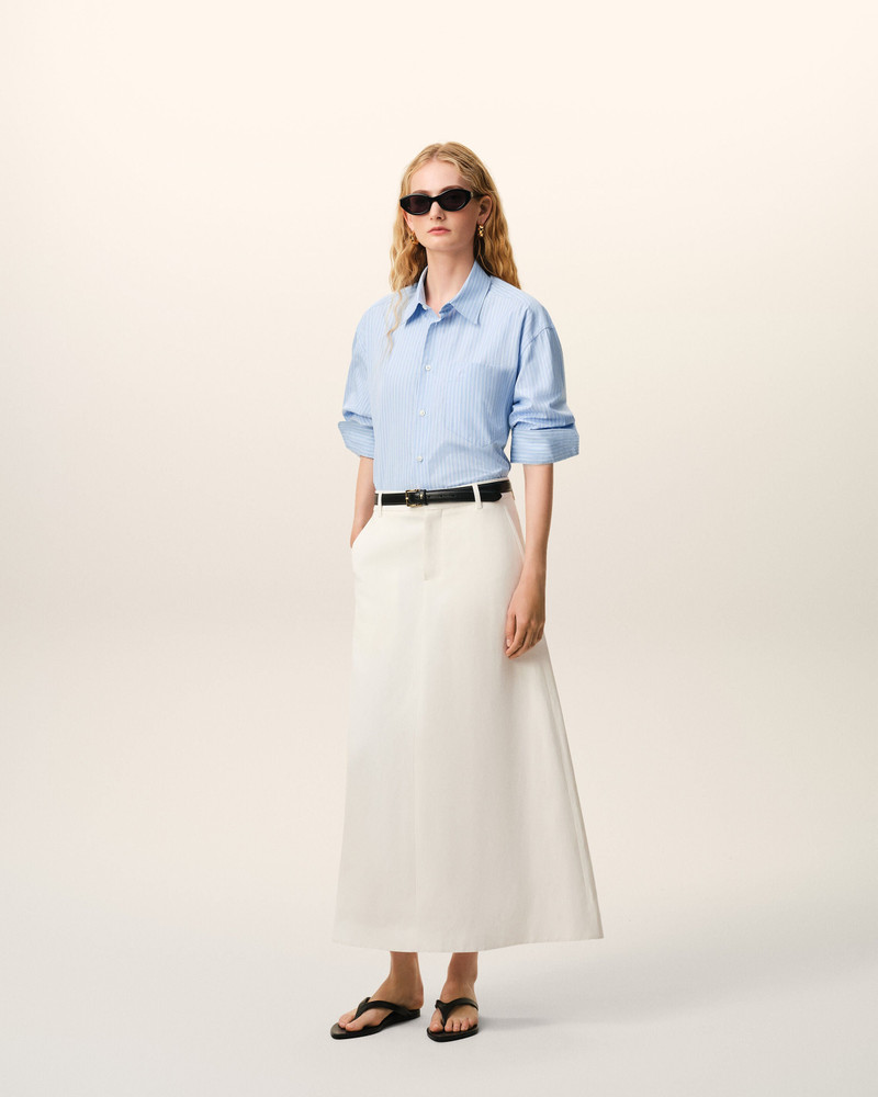 AMI Paris BLUE COTTON LONG SLEEVE AMI DE COEUR BOXY SHIRT outlook