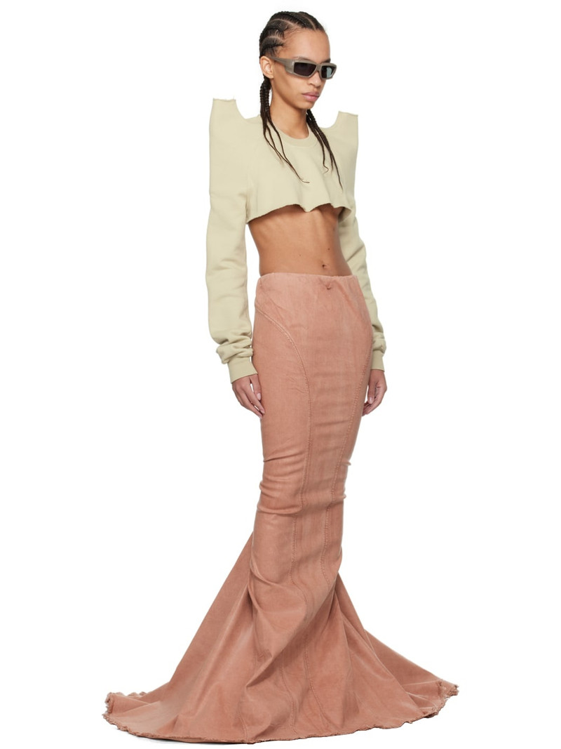 Rick Owens DRKSHDW Pink Al Pillar Denim Maxi Skirt outlook