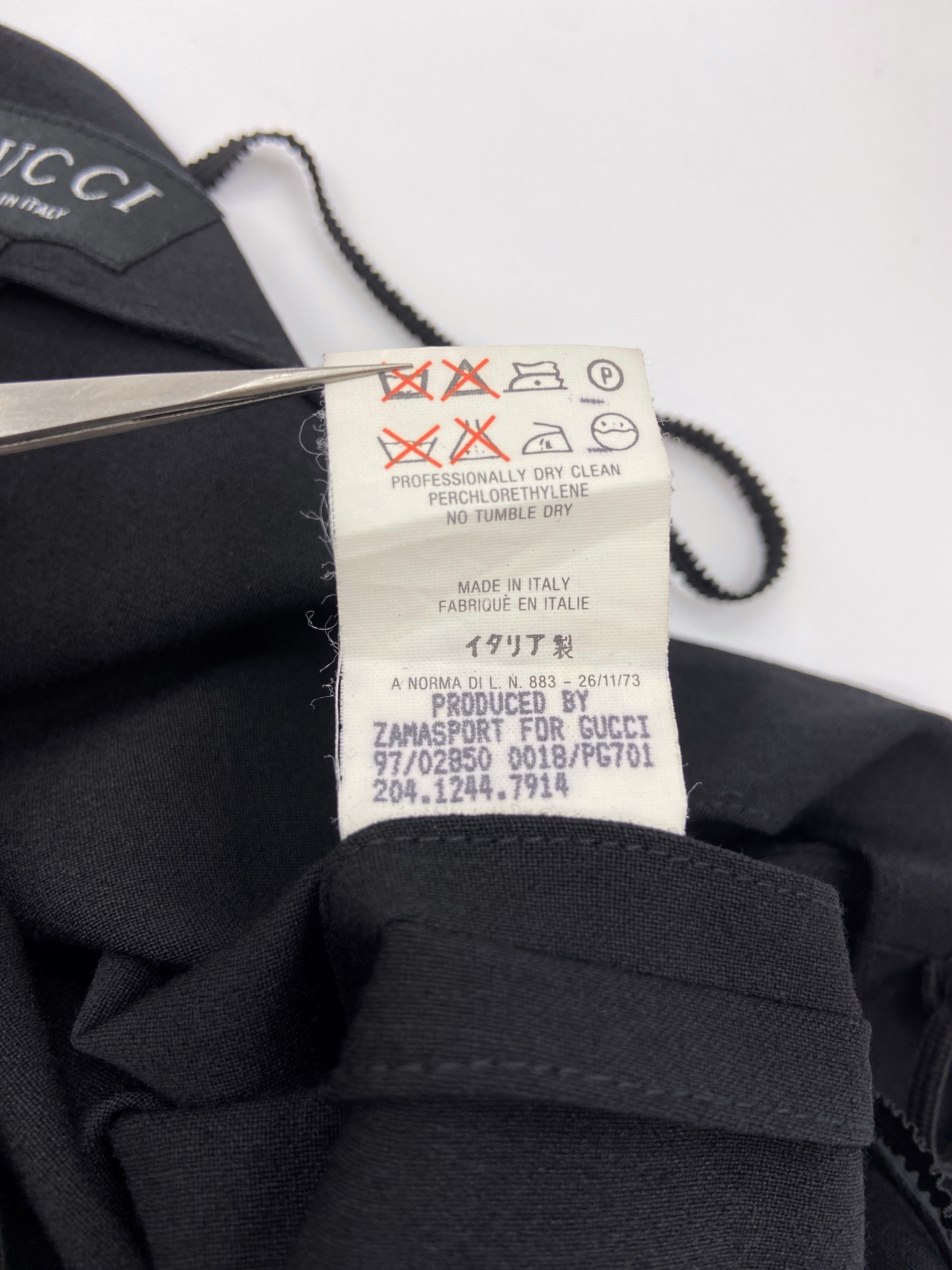 Gucci Spring 1997 Tom Ford Strapless Black Wool Tube Dress 44 - 8