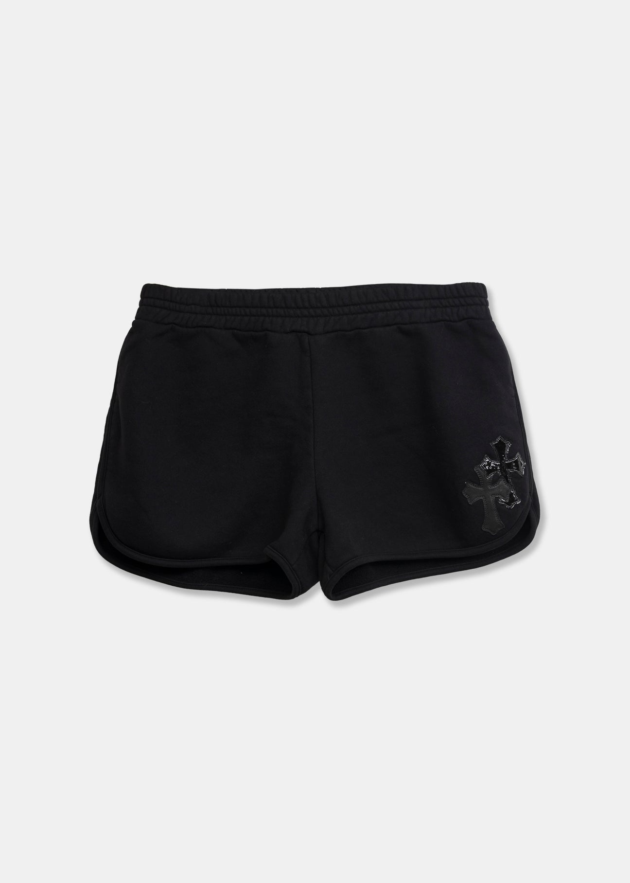 Black Women’s Black Patchwork Shorts - 1