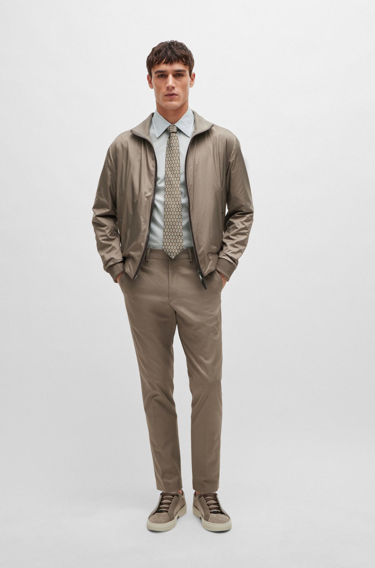 SLIM-FIT SHIRT IN PRINTED COTTON WITH KENT COLLAR - 4