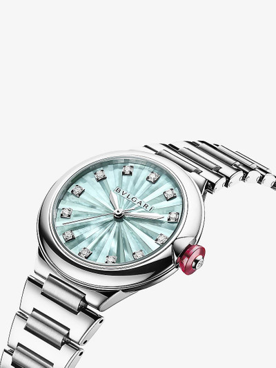 BVLGARI RE00007 Lvcea stainless-steel, 0.2200ct brilliant-cut diamond and mother-of-pearl automatic watch outlook