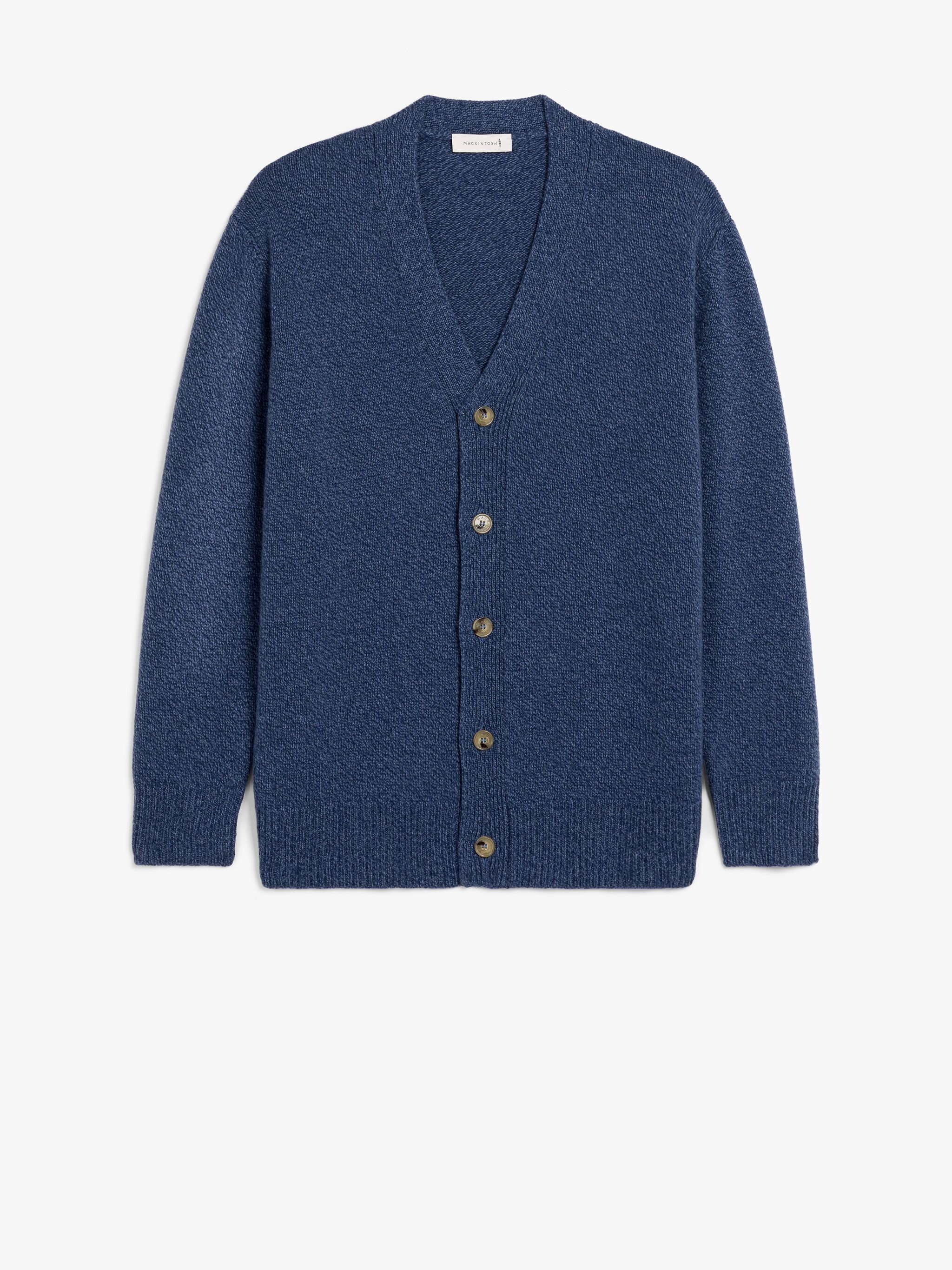 STOCKHOLM DARK BLUE MERINO WOOL & CASHMERE CARDIGAN - 1