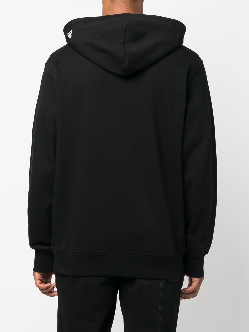 quote-patch drawstring hoodie - 4