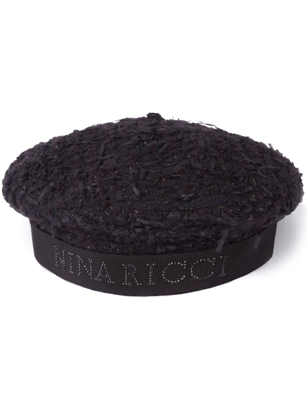 logo tweed beret - 1