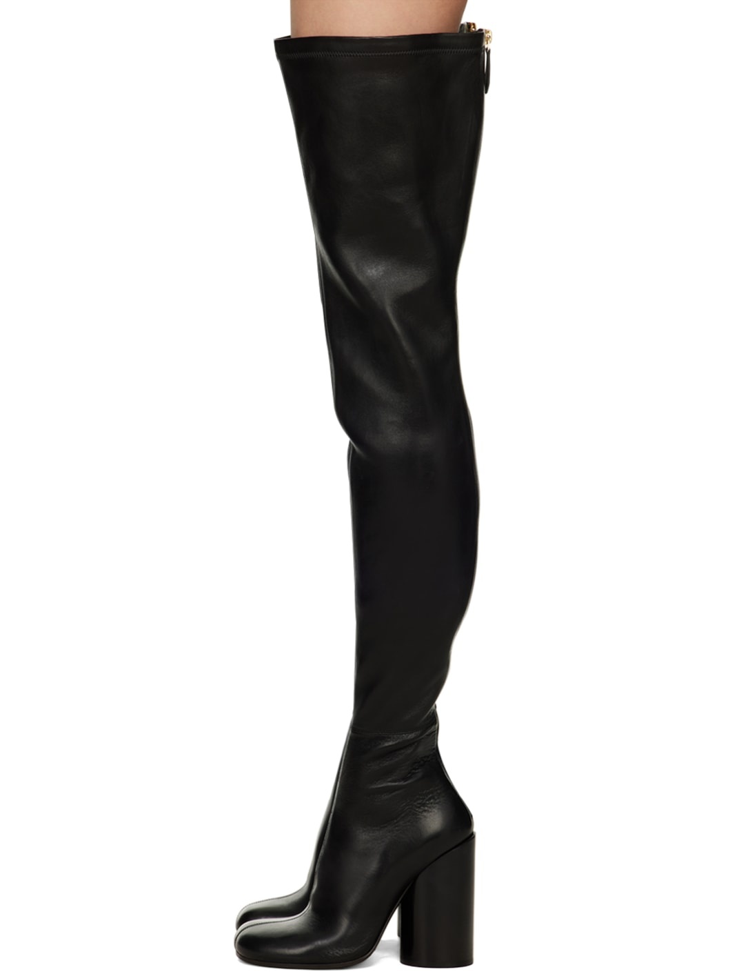 Black Zip Tall Boots - 3
