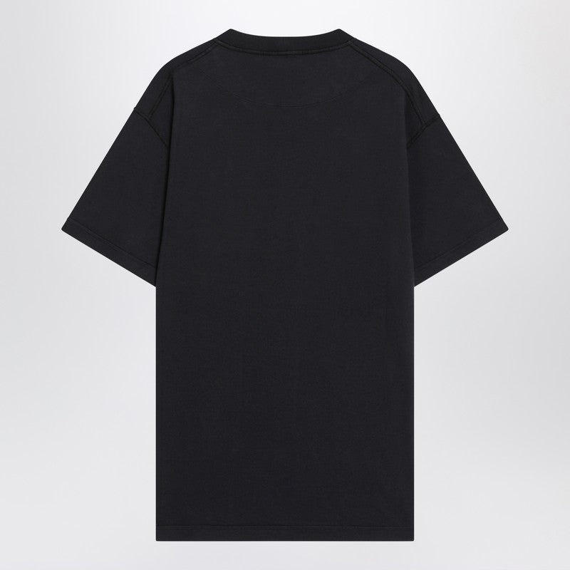 Stone Island Navy Blue Cotton T-Shirt With Logo Patch Men - 2