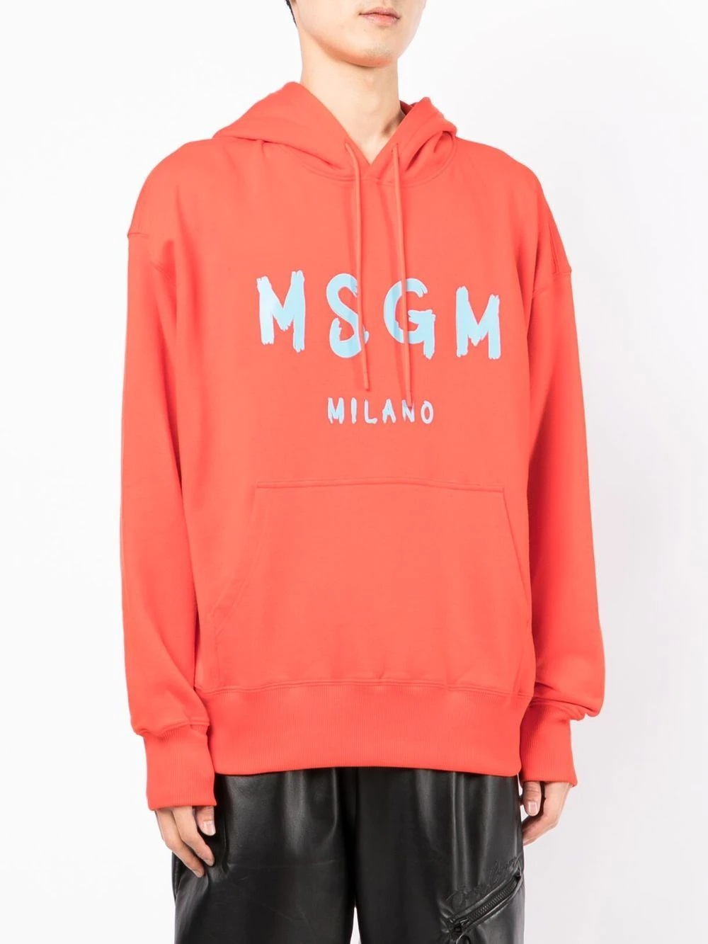 logo-print cotton hoodie - 3